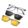 Stylish Golden Rectangle Frame Glasses — Unisex Anti-Blue Light Spectacles - SunglassesMart