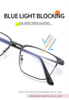 Stylish Golden Rectangle Frame Glasses — Unisex Anti-Blue Light Spectacles - SunglassesMart