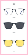 Stylish Golden Rectangle Frame Glasses — Unisex Anti-Blue Light Spectacles - SunglassesMart