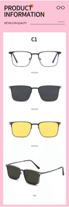 Stylish Golden Rectangle Frame Glasses — Unisex Anti-Blue Light Spectacles - SunglassesMart