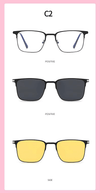 Stylish Golden Rectangle Frame Glasses — Unisex Anti-Blue Light Spectacles - SunglassesMart