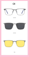 Stylish Golden Rectangle Frame Glasses — Unisex Anti-Blue Light Spectacles - SunglassesMart