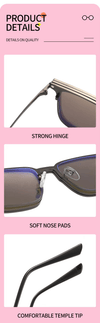Stylish Golden Rectangle Frame Glasses — Unisex Anti-Blue Light Spectacles - SunglassesMart