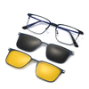 Stylish Golden Rectangle Frame Glasses — Unisex Anti-Blue Light Spectacles - SunglassesMart