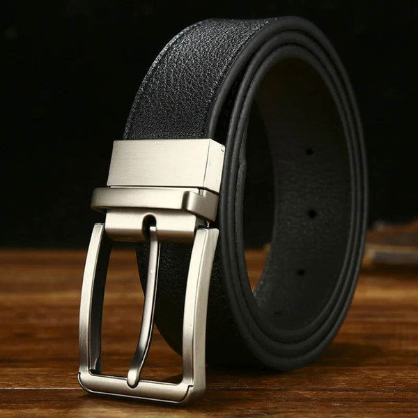 Italian Genuine Leather Men's Belt with Pin Buckle - SunglassesMart
