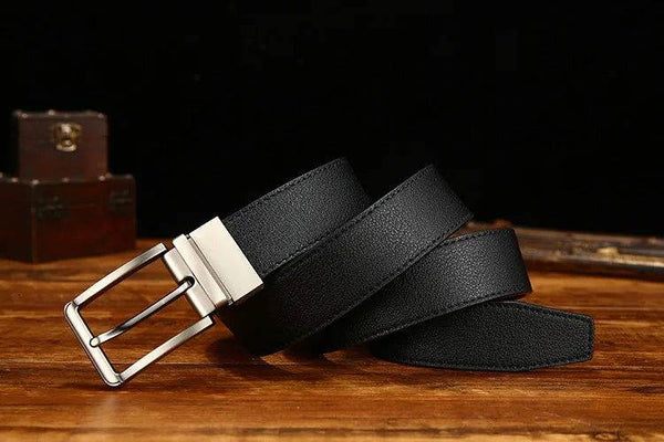 Italian Genuine Leather Men's Belt with Pin Buckle - SunglassesMart