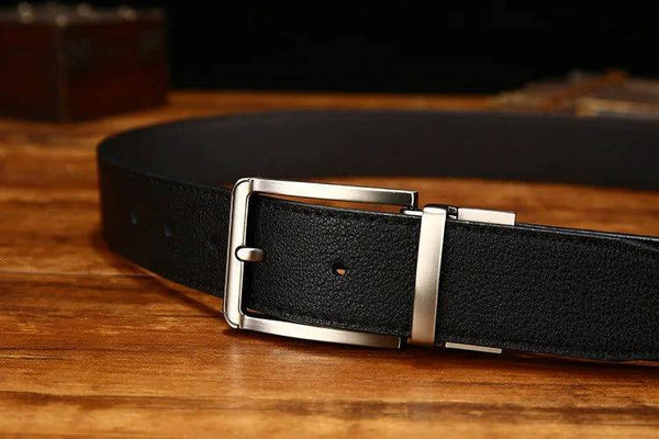 Italian Genuine Leather Men's Belt with Pin Buckle - SunglassesMart