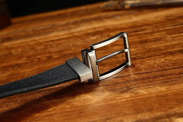 Italian Genuine Leather Men's Belt with Pin Buckle - SunglassesMart