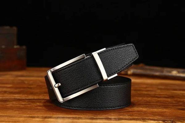 Italian Genuine Leather Men's Belt with Pin Buckle - SunglassesMart