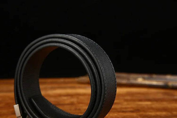 Italian Genuine Leather Men's Belt with Pin Buckle - SunglassesMart