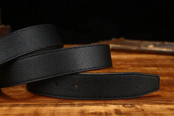 Italian Genuine Leather Men's Belt with Pin Buckle - SunglassesMart