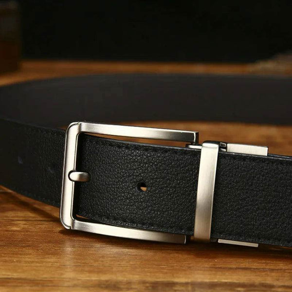 Italian Genuine Leather Men's Belt with Pin Buckle - SunglassesMart