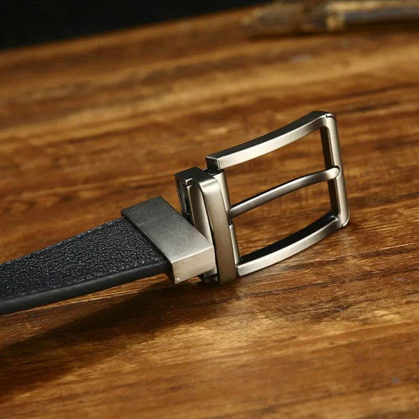 Italian Genuine Leather Men's Belt with Pin Buckle - SunglassesMart