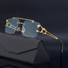 Sunglass Lover Fashion Leopard Rimless Sunglasses - SunglassesMart