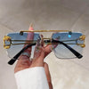 Sunglass Lover Fashion Leopard Rimless Sunglasses - SunglassesMart