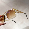 Sunglass Lover Fashion Leopard Rimless Sunglasses - SunglassesMart