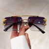 Sunglass Lover Fashion Leopard Rimless Sunglasses - SunglassesMart