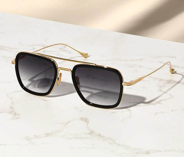 Sunglass Lover Gradient Double Bridge Square Sunglasses - SunglassesMart