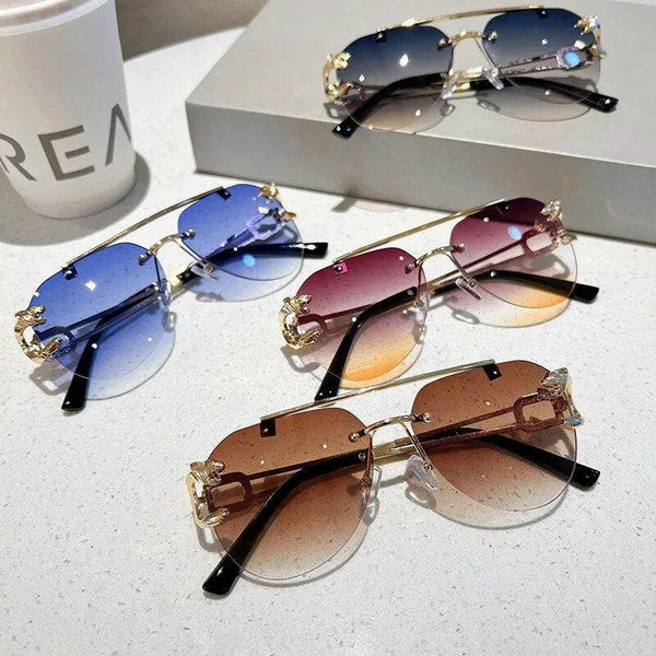 Sunglass Lover Rimless Pilot Vintage Fashion Sunglasses - SunglassesMart
