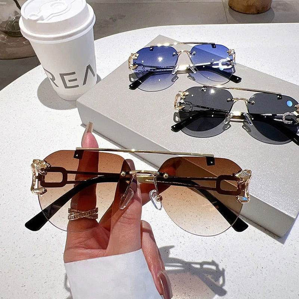 Sunglass Lover Rimless Pilot Vintage Fashion Sunglasses - SunglassesMart