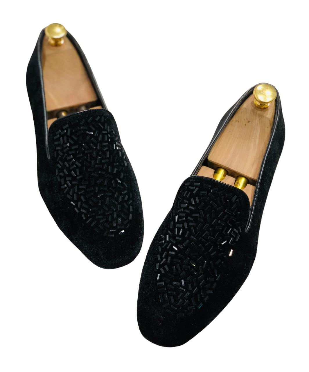 Jack Marc Shimmer Rhinestone Suede Moccasin Loafer For Men - JACKMARC.COM