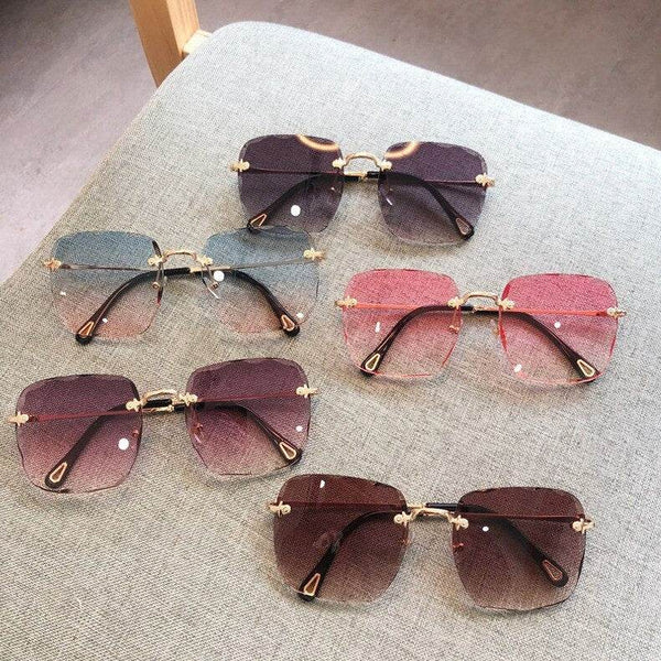 Sunglass Lover Trendy Rimless Oversize Square Sunglasses - SunglassesMart
