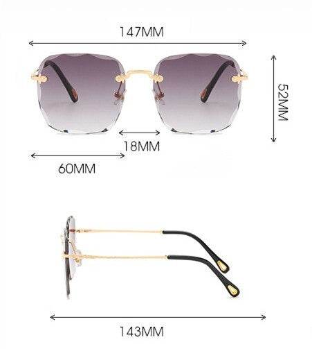 Sunglass Lover Trendy Rimless Oversize Square Sunglasses - SunglassesMart