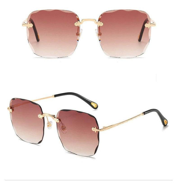 Sunglass Lover Trendy Rimless Oversize Square Sunglasses - SunglassesMart