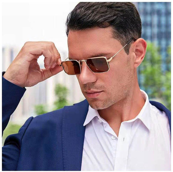 Sunglass Lover Vintage Fashion Punk Rectangle Sunglasses for Men - SunglassesMart