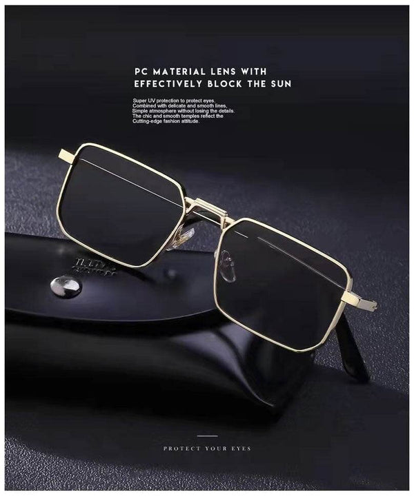Sunglass Lover Vintage Fashion Punk Rectangle Sunglasses for Men - SunglassesMart