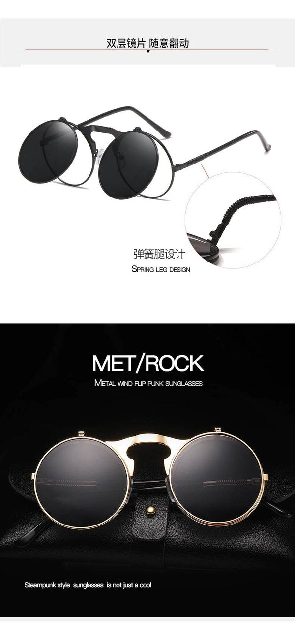Sunglass Lover Vintage Steampunk Flip Sunglasses - SunglassesMart