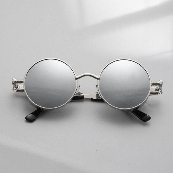 Metal Style Steampunk Fashion Men Retro Round Sunglasses-Sunglass Lover - SunglassesMart