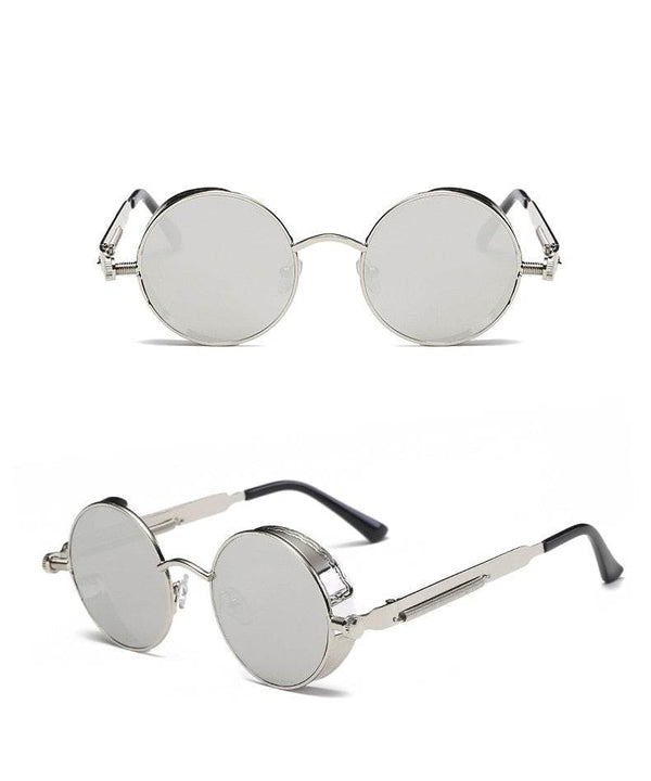 Metal Style Steampunk Fashion Men Retro Round Sunglasses-Sunglass Lover - SunglassesMart