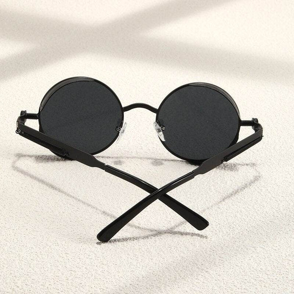 Metal Style Steampunk Fashion Men Retro Round Sunglasses-Sunglass Lover - SunglassesMart