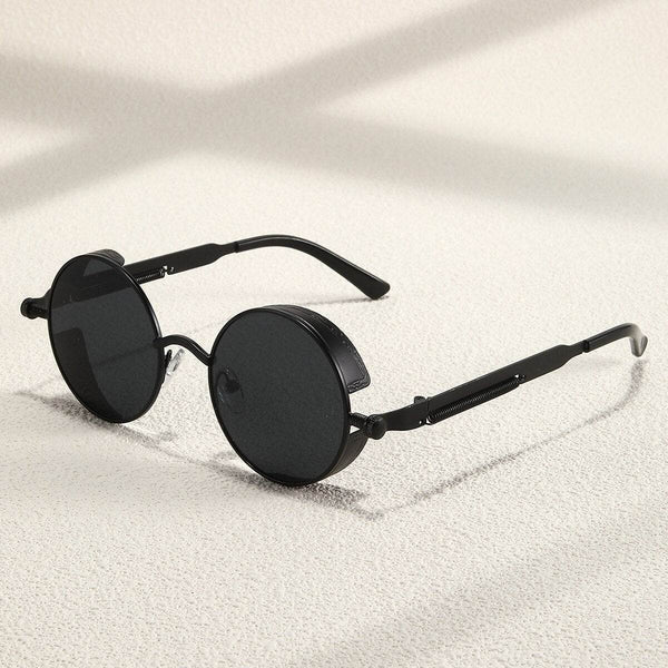 Metal Style Steampunk Fashion Men Retro Round Sunglasses-Sunglass Lover - SunglassesMart