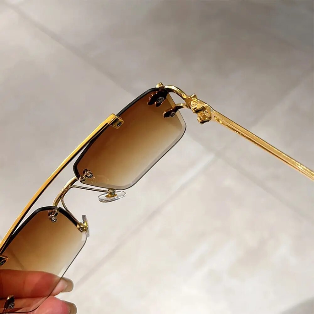 Rimless Cheetah Sunglasses