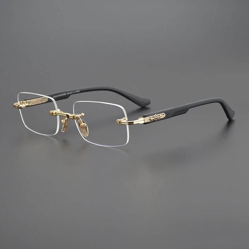Rectangular Rimless Frames Men Anti Blue Light eyeglasses - SunglassesMart