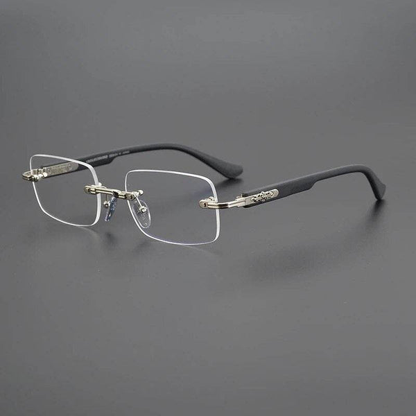 Rectangular Rimless Frames Men Anti Blue Light eyeglasses - SunglassesMart