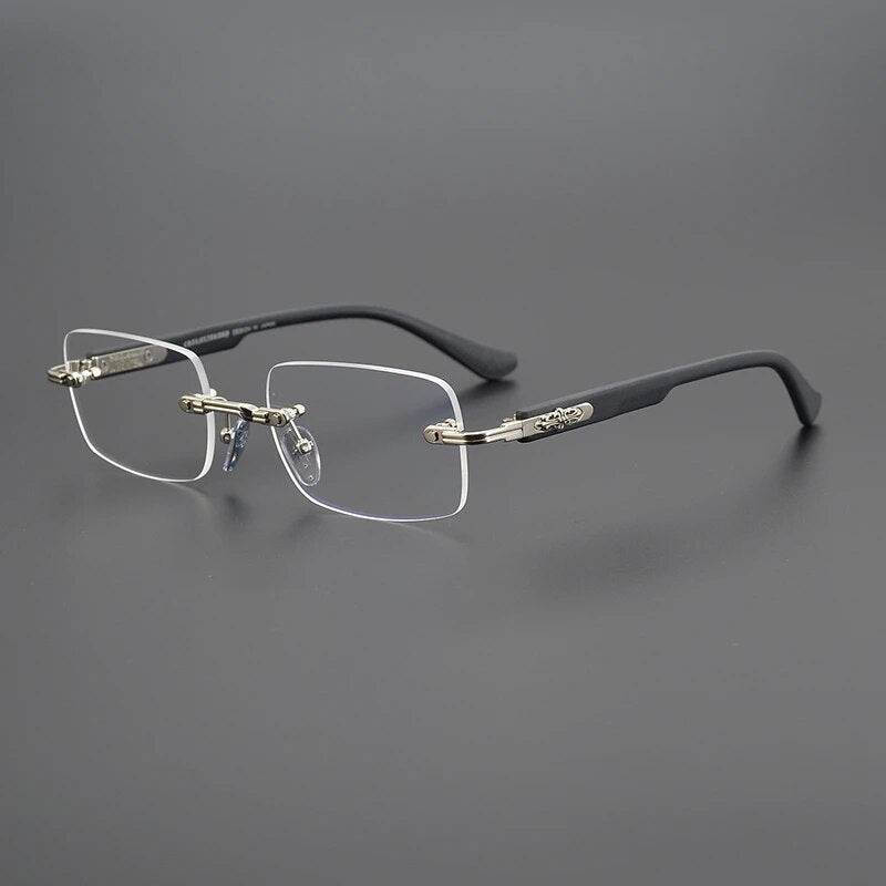 Rectangular Rimless Frames Men Anti Blue Light eyeglasses - SunglassesMart