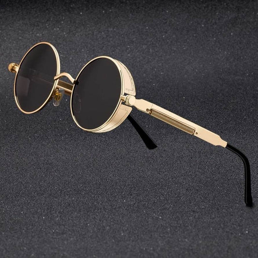 Retro Round Steampunk Sunglasses - SunglassesMart