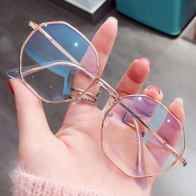 Buy Designer Anti Blue Light Vintage Hexagonal Eyeglasses For Men-SunglassesMart