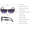 Trendy Luxury Men Sunglasses Square Large Frame Mirror Gradient Clear Lens Metal Shades - SunglassesMart