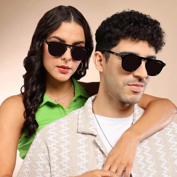 Double Bridge Oval Black - SunglassesMart