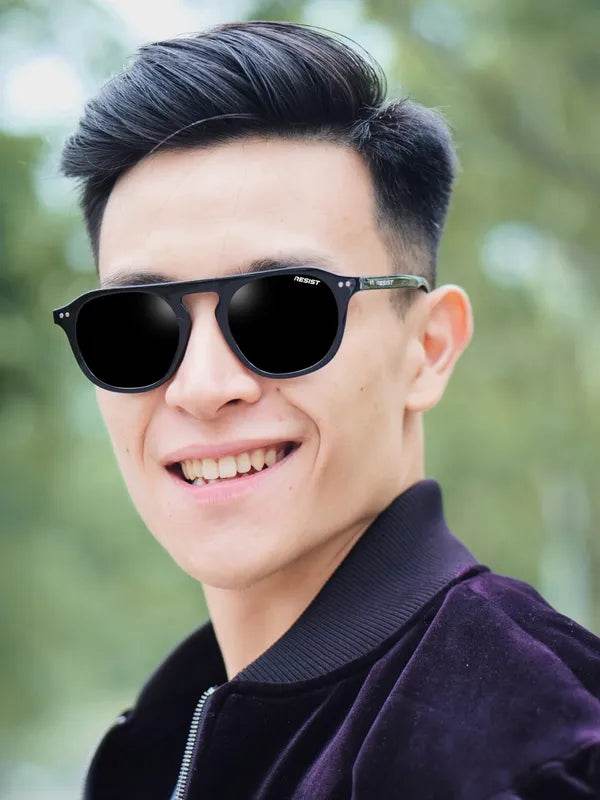Double Bridge Oval Black - SunglassesMart