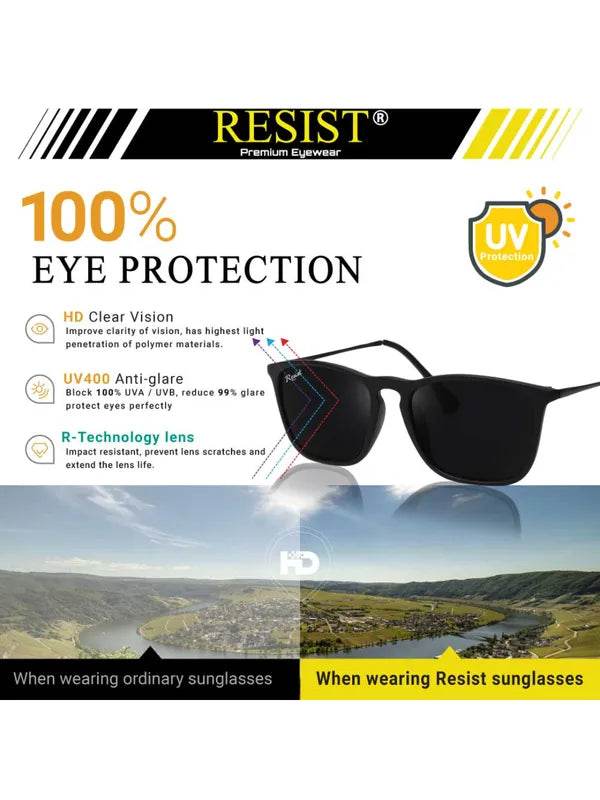 Unisex Black Wayfarer UV Protected Sunglass - SunglassesMart