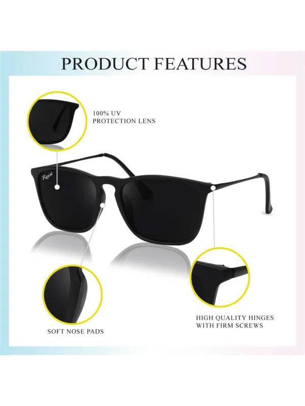 Unisex Black Wayfarer UV Protected Sunglass - SunglassesMart