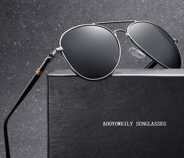 Vintage Black Pilot Sunglasses - SunglassesMart