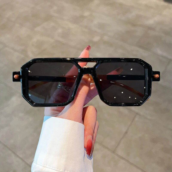 Vintage Double Bridge Sunglasses - Unisex Fashion Square Gradient Sun Glasses - SunglassesMart