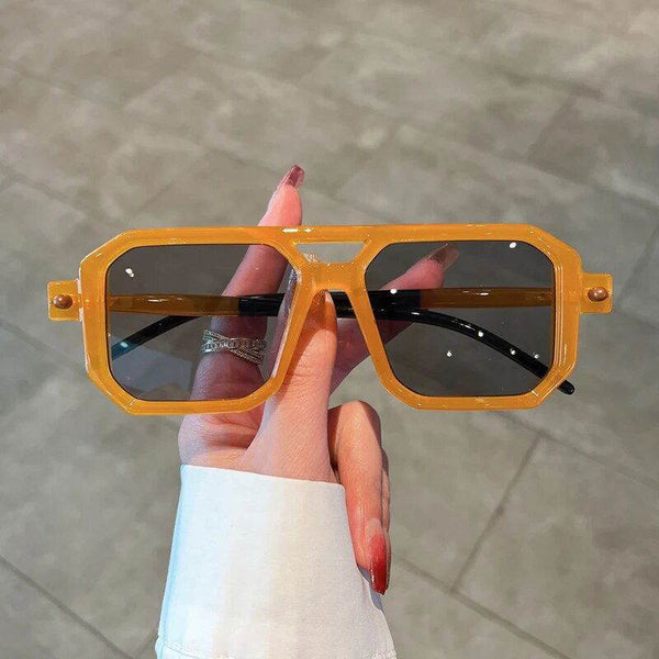 Vintage Double Bridge Sunglasses - Unisex Fashion Square Gradient Sun Glasses - SunglassesMart