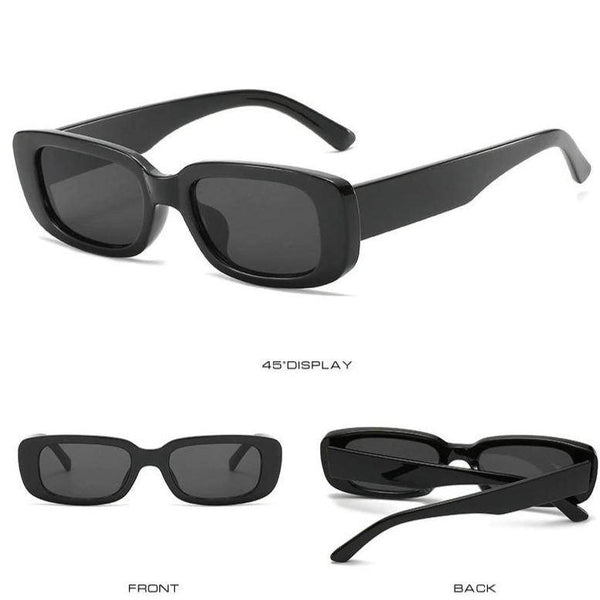 Vintage Rectangle Black Sunglasses - SunglassesMart